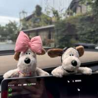 车载掌门狗摆件汽车中控屏趴趴玩偶显示屏幕装饰车内饰品公仔可爱