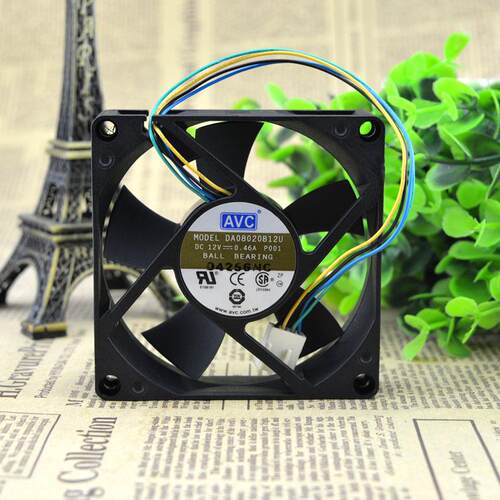 AVC 8CM 8020 DA08020B12U 12V 0.46A 8厘米 4线 双滚珠 机箱风扇