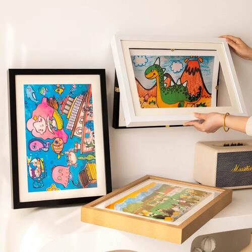 翻盖相框KidsArtFrame跨境爆款热销儿童艺术磁吸画框可储存相框
