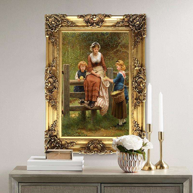 世界名画欧式玄关过道客厅装饰画别墅巨幅挂画宫廷人物油画美女竖