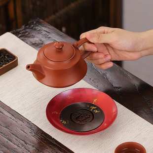 复古铜壶承干泡茶台紫砂壶托壶垫盘储水紫铜茶盘养壶垫茶具配件