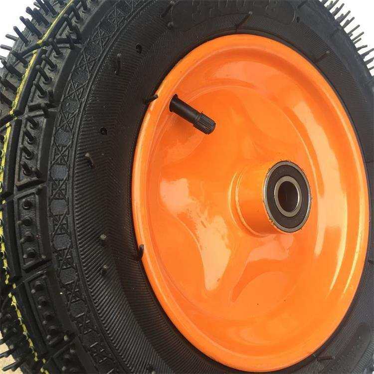 300-8充气轮14寸橡胶轮小推车老虎车35cm轮胎两轮连轴独轮车轮子