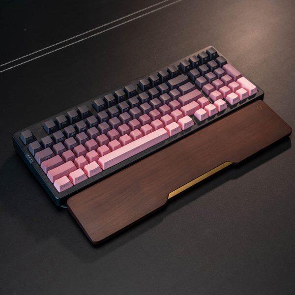 智芯乐响实木手托板机械键盘木质腕托护手腕舒适腕真皮垫键盘托