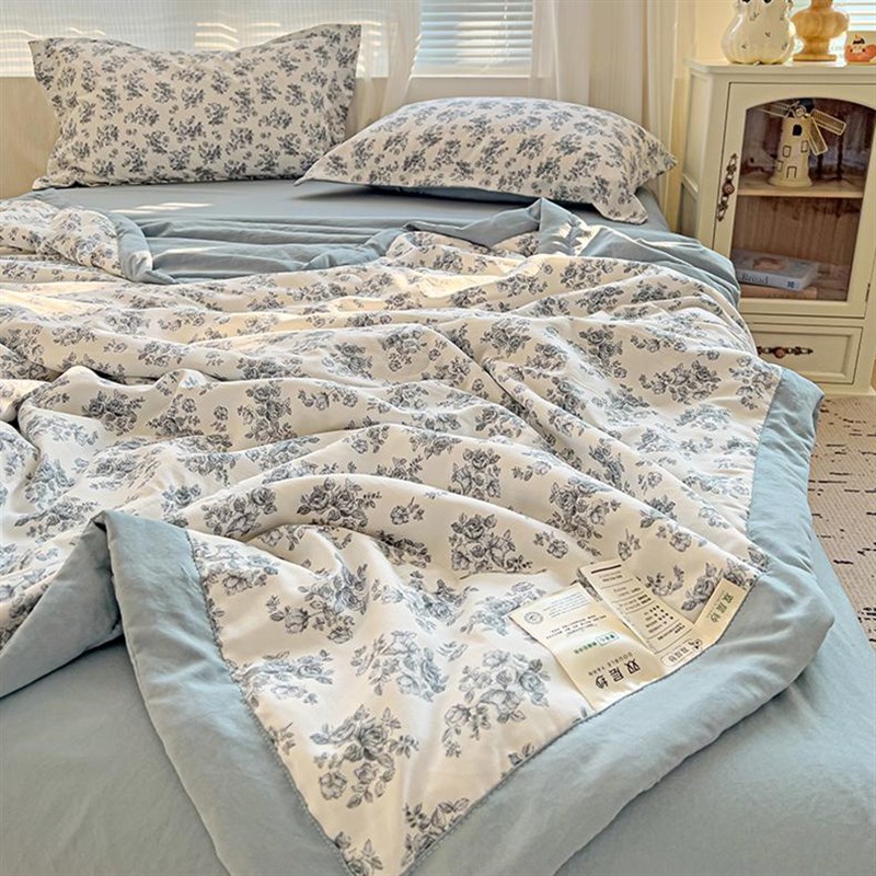 A类针织棉c双层纱夏凉被四件套四季通用1.8米床可机洗2m印花空调