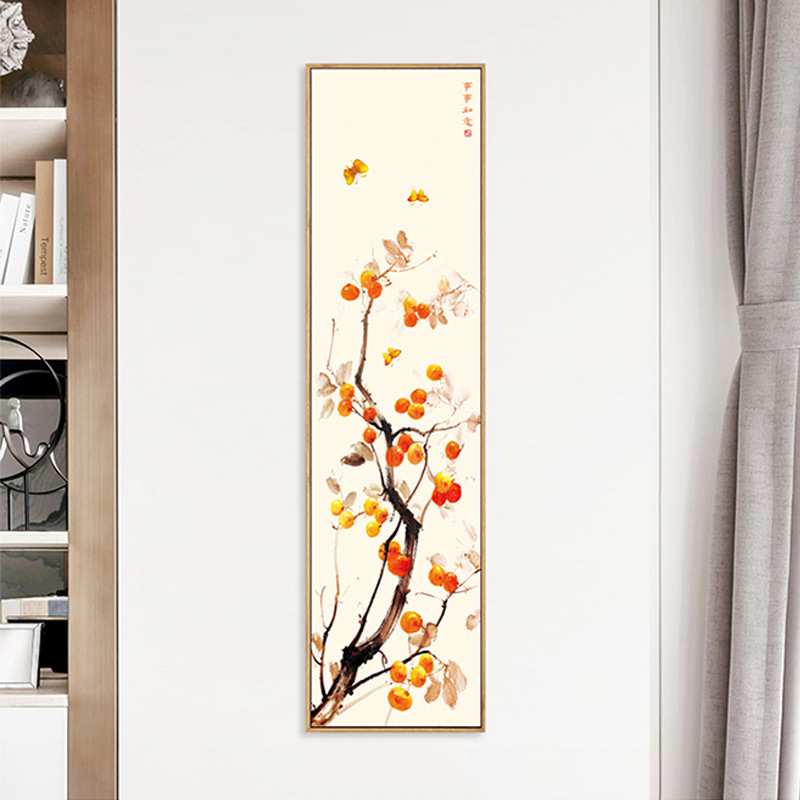 齐白石五福临门装饰画中式葫芦国画玄关入户客厅挂画走廊茶室壁画