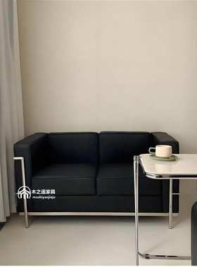 柯布西耶LC2黑色双人沙发服装店休息区摄影基地办公室接待小户型