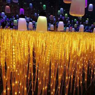 led麦穗灯发光金色麦浪麦子灯花海芦苇灯防水景观亮化插地稻穗灯