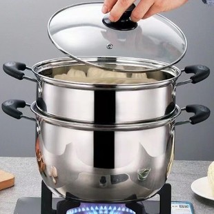 汤锅奶锅蒸锅家用不锈钢锅燃气电磁炉通用小炖锅辅食锅煮粥锅火锅