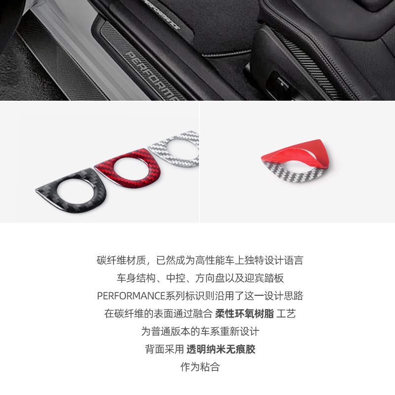 适用特斯拉焕新版modely配件前摄像头保护贴改装碳纤维个性装饰贴