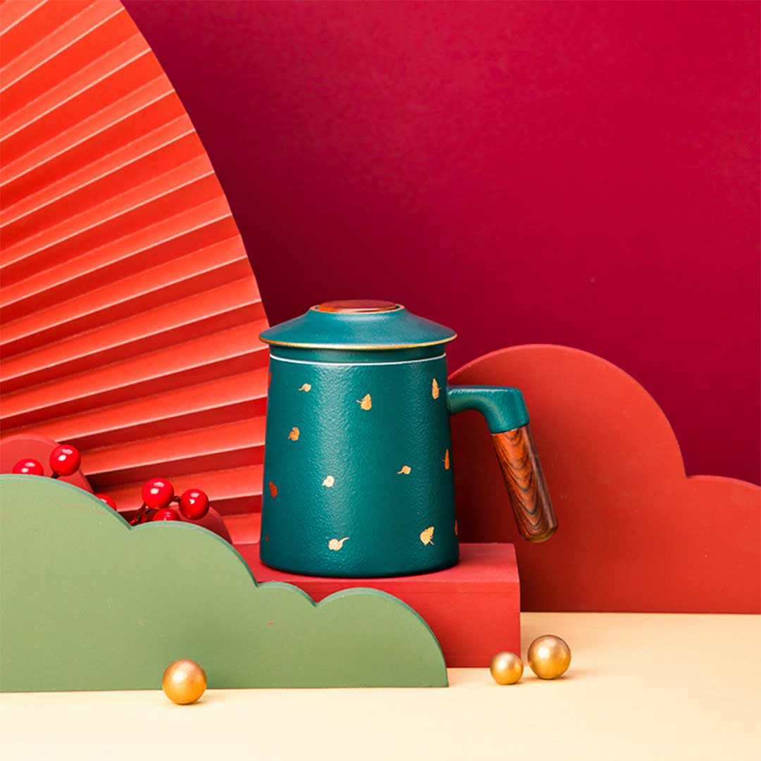 上新了故宫 碧海青心陶瓷泡茶杯茶漏杯便携实用水杯创意杯子礼品