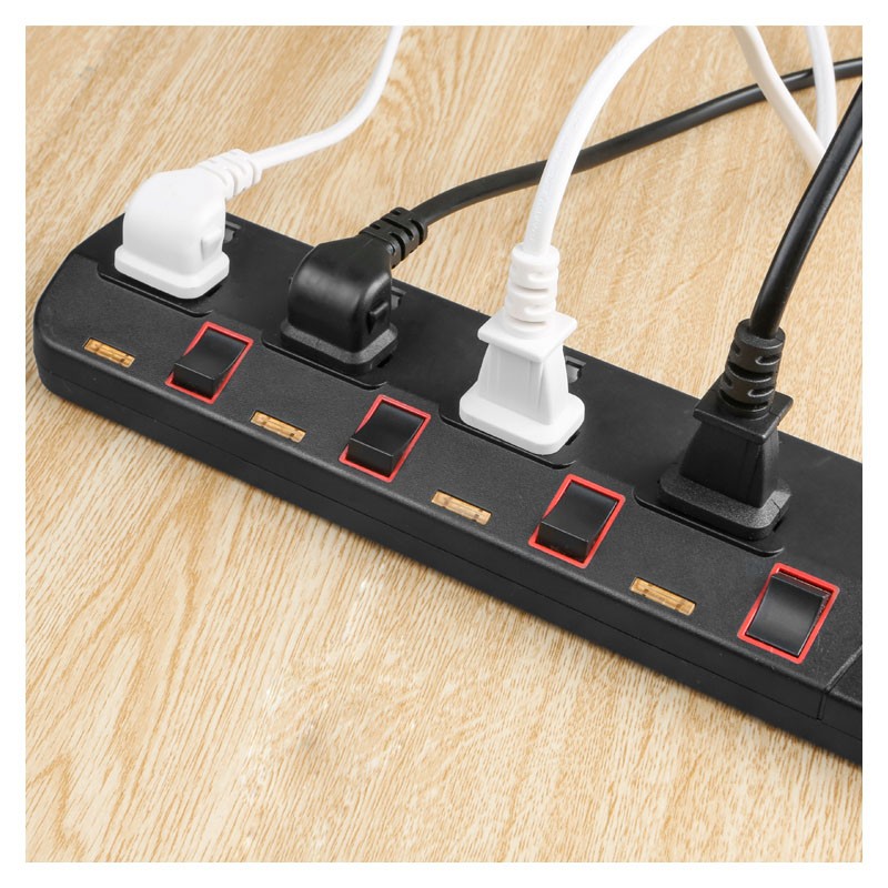 CE-LINK 电视电源延长线二插弯头公母加长插座二芯两眼插头电脑电