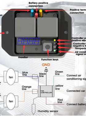 数字散热器风扇控制器 Swith 12V 和 24V,可调节温度范围