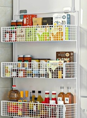 冰箱置物架侧面边收纳架厨房用品多层保鲜膜调料瓶免打孔侧壁挂架