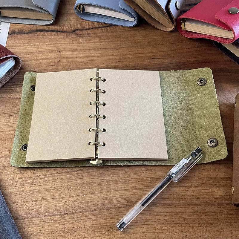 手工制作纯牛皮A7活页本按扣日记本手账本便携INS复古简约网红,文具电教/文化用品/商务用品,手帐/日程本/计划本,淘宝优惠券,粉丝福利购,淘宝优惠卷