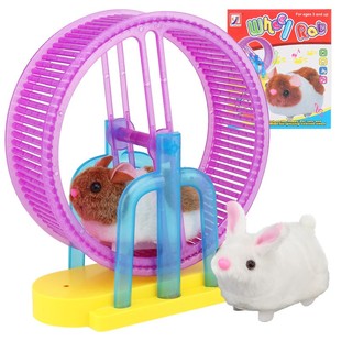 ぃ网红电动小仓鼠滚球兔子宠物儿童玩具可爱礼物萌宠公仔逗猫咪神