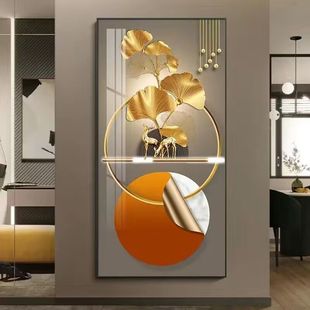 入户玄关装饰画走廊过道墙壁画竖版现代简约北欧客厅玄幻晶瓷挂画