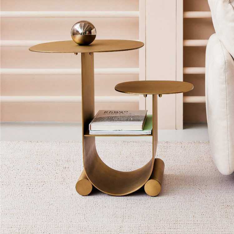 现代简约不锈钢金属沙发阳台角几小户型茶几桌轻奢简约风双层边几,鲜花速递/花卉仿真/绿植园艺,其它园艺用品,淘宝优惠券,粉丝福利购,淘宝优惠卷