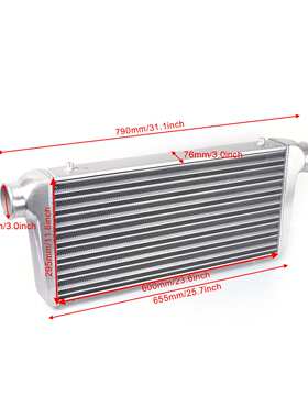 汽车铝制管式中冷散热器600x300x76mm通用涡轮增压改装进气冷却器