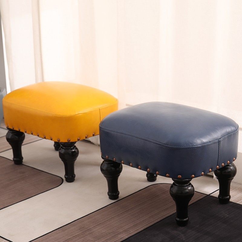 美式进门皮艺换鞋凳沙发搁脚方凳轻奢客厅茶几单矮凳玄关小墩子,住宅家具,沙发凳/脚踏,淘宝优惠券,粉丝福利购,淘宝优惠卷