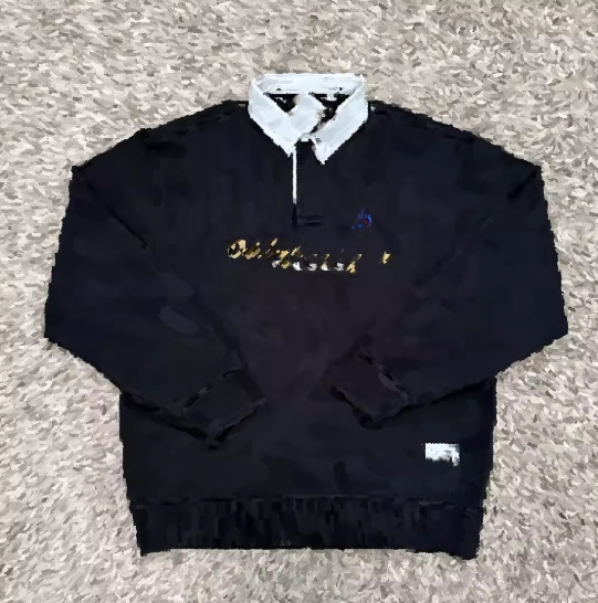 thumbnail for OO long-sleeved sweatshirt polo stand-up collar shirt is multi-colored