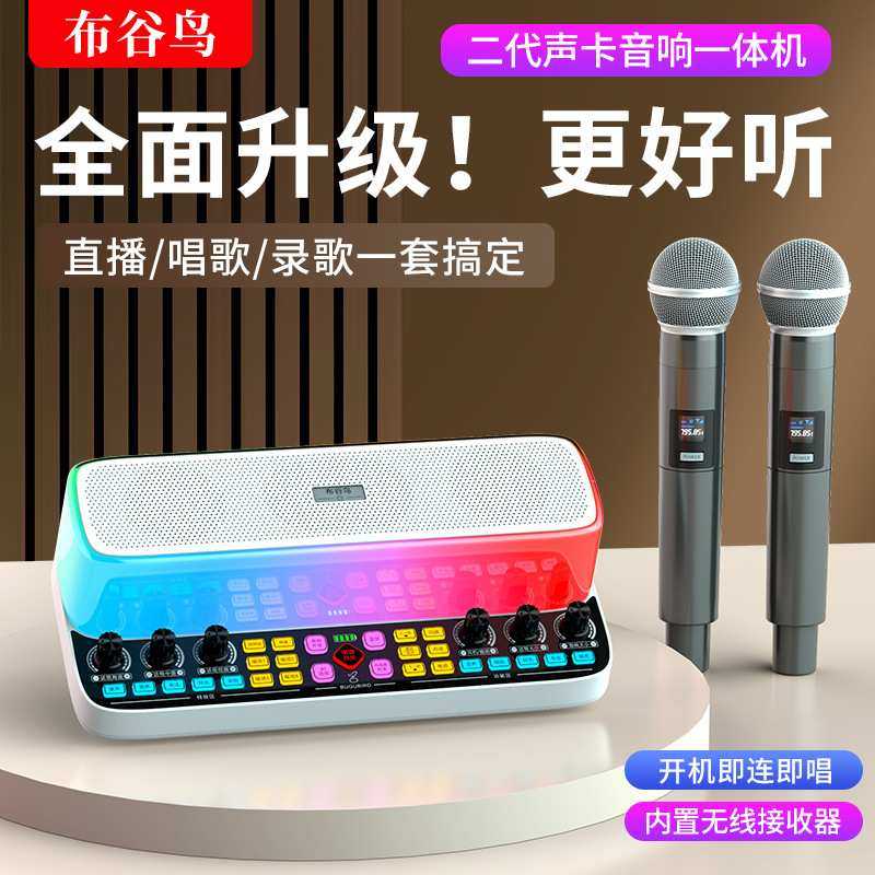 布谷鸟Y11声卡音响一体机室内户外广场舞直播唱歌K歌无线蓝牙音响