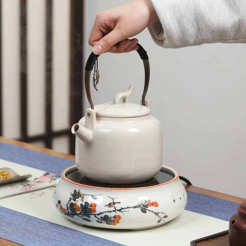 家用复古煮茶器陶瓷茶壶提梁壶茶炉烧水壶煮茶壶小型电陶炉套装,3C数码配件,USB灯,淘宝优惠券,粉丝福利购,淘宝优惠卷