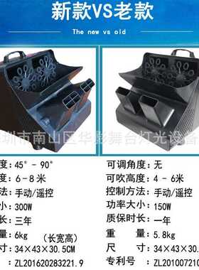 新款可调多角度大双轮摇控塑料泡泡机大功率婚庆效果道具舞台灯光