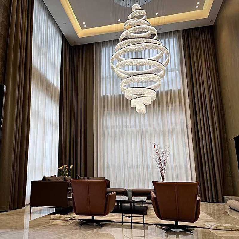 别墅挑空大吊灯轻奢大气艺术楼梯吊线灯客厅螺旋设计水晶吊灯,3C数码配件,USB灯,淘宝优惠券,粉丝福利购,淘宝优惠卷