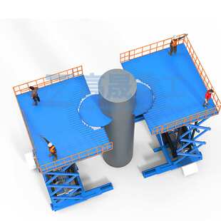 大型剪叉式升降机高精度快速舞台机械升降机双跨刚性链升降平台