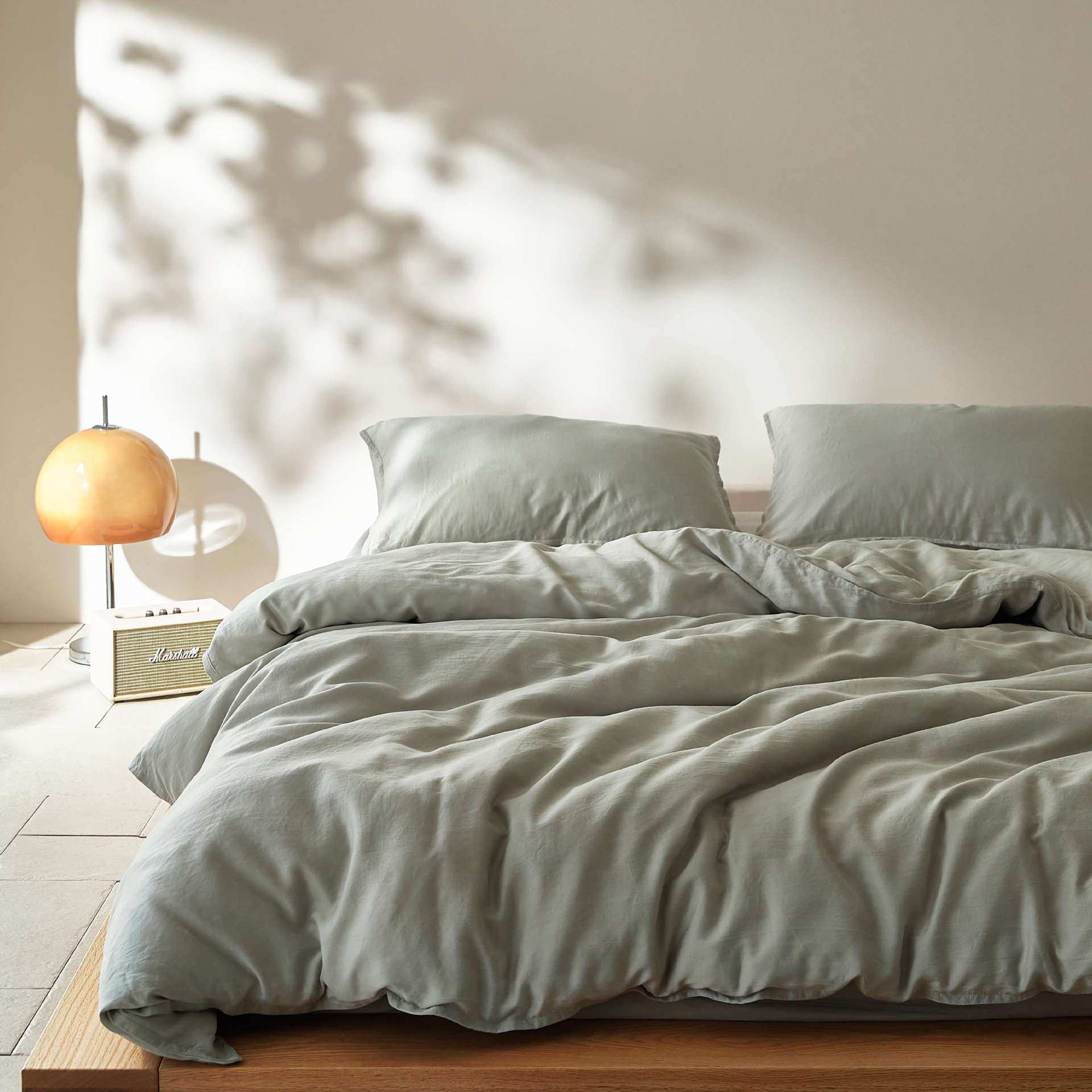 做旧感慵懒砂洗天丝四件套裸感丝滑凉爽简约被套床单笠床上用夏季