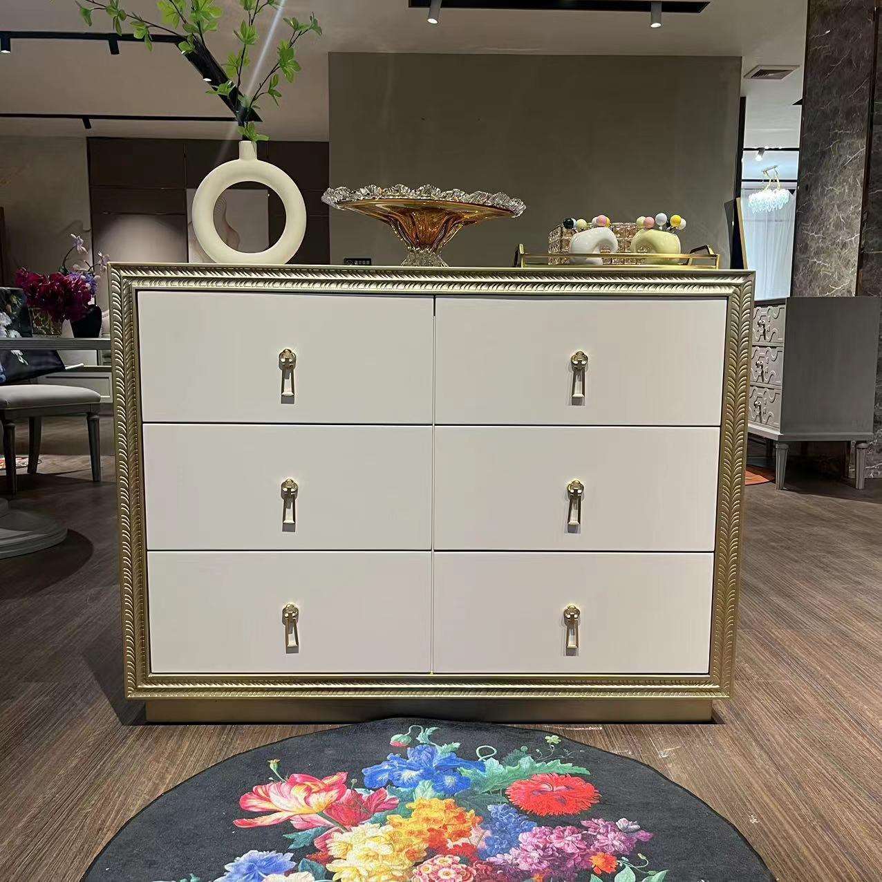 美式整装客厅家用装饰柜轻奢六斗柜简约现代储物柜卧室靠墙收纳柜