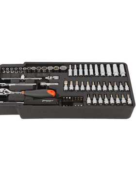 钢盾工具  64件套6.3mm系列套筒组合工具托 配合工具车用S025021