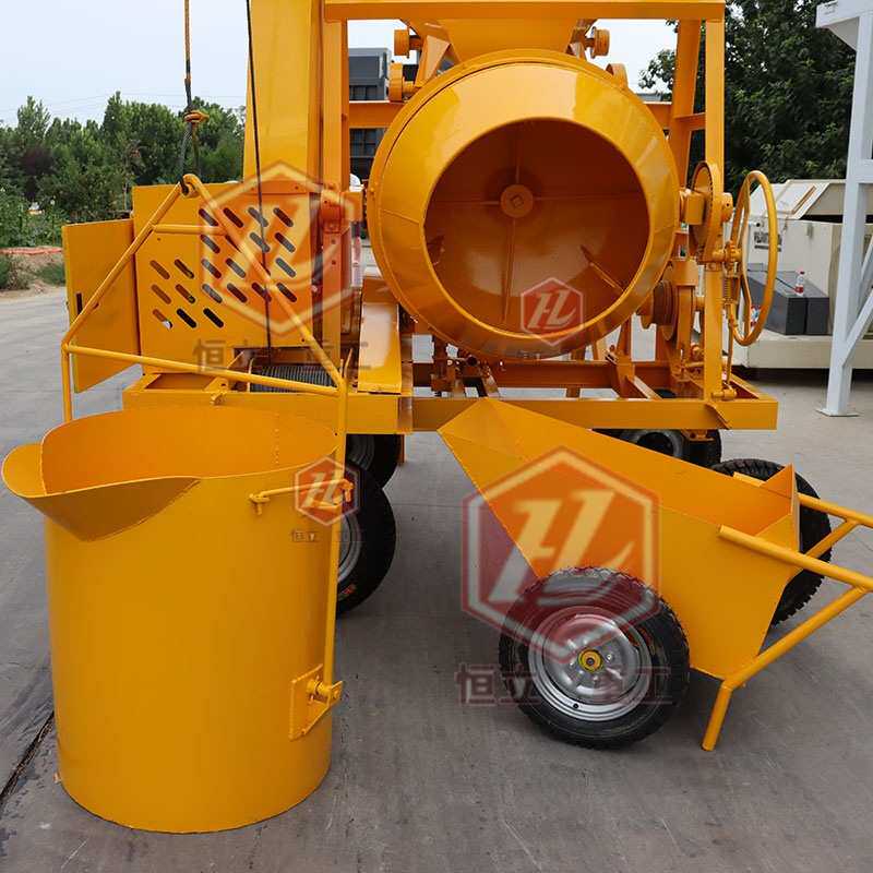 提升掘斗上料搅拌机圆罐混凝土搅拌水泥砂浆混合机500L移动搅拌机