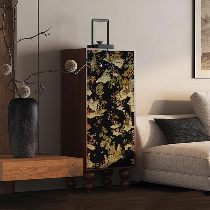 新中式古典美学实木五斗柜客厅玄关装饰柜储物柜卧室多功能储藏柜