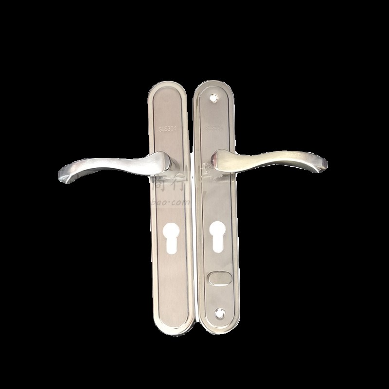 老式不锈钢窄面板把手有框玻璃门家用防盗门锁拉手孔距235大门锁