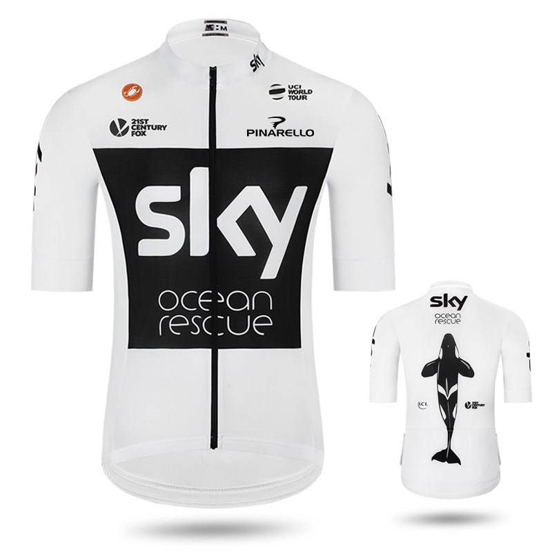拯救海洋SKY天空高端春夏长短袖骑行服山地公路单车队版上衣男女