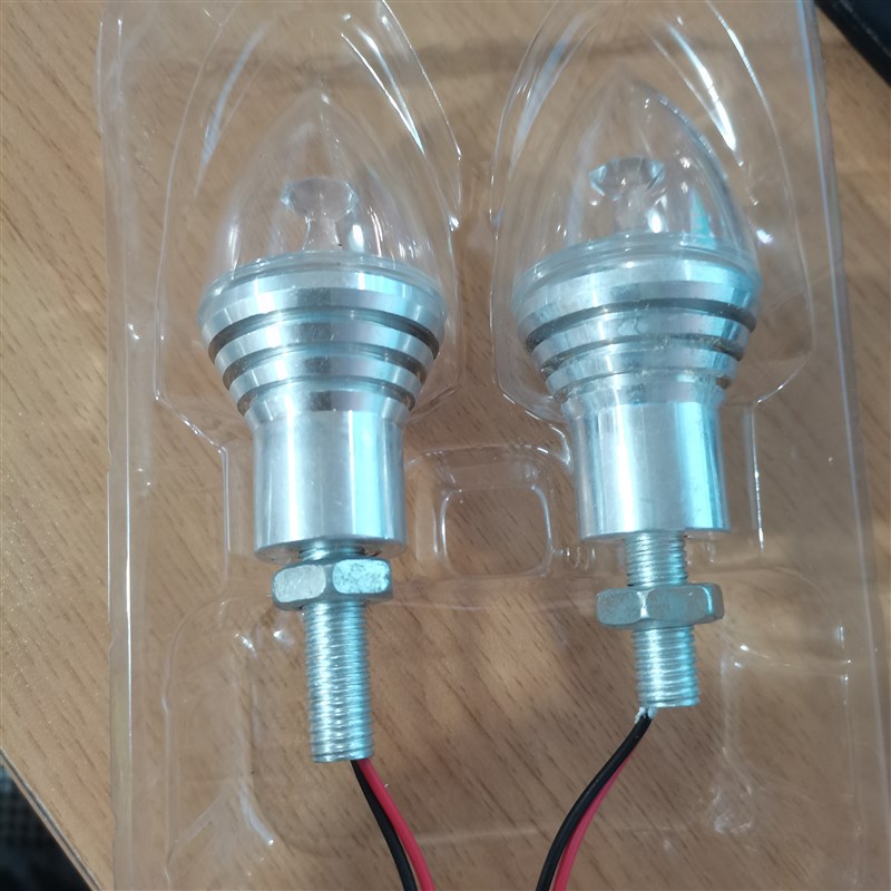 摩托车电动车鱼眼透镜12VLED流氓装饰灯牌照灯爆闪车牌大螺丝彩灯