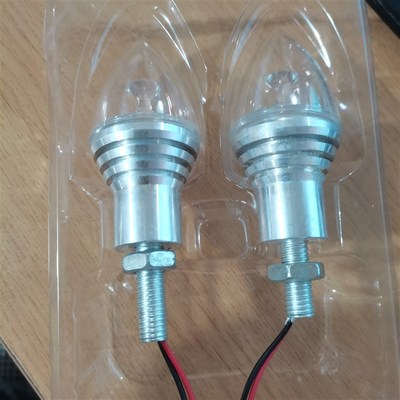 摩托车电动车鱼眼透镜12VLED流氓装饰灯牌照灯爆闪车牌大螺丝彩灯