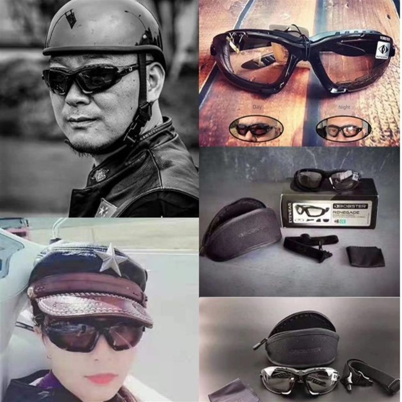Bobster哈雷摩托车自行车变色护目镜防风护目镜配件带绳内衬海绵