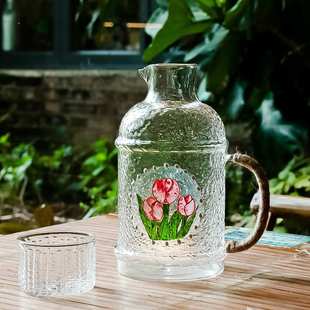 复古冷水壶玻璃壶热水壶耐高温可加热大容量煮茶养生泡茶冰箱家用