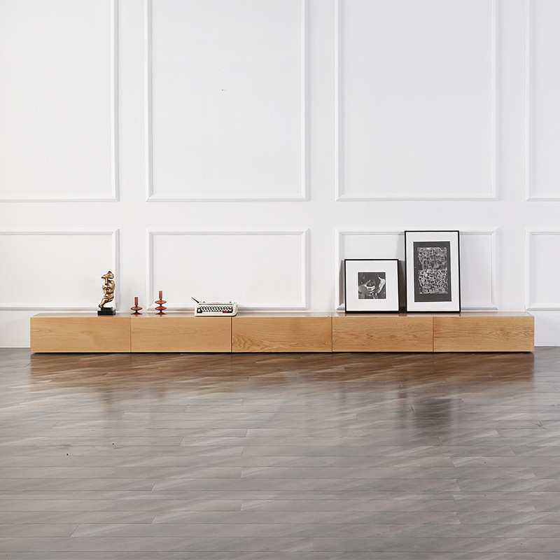 北欧全实木电视剧边柜现代简约樱桃木白蜡木白橡木黑胡桃木落地柜