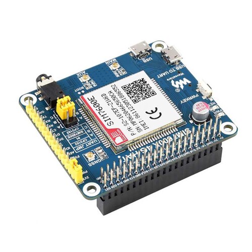 微雪 树莓派LTE Cat-1扩展板 SIM7600E模组 兼容3G/2G 带GNSS定位