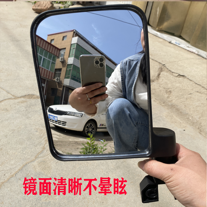 电动三轮车四轮车改装车电动机车新款後视镜全封闭蓬车高清凸面镜