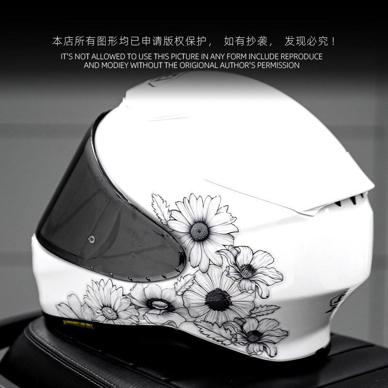 适用SHOEI Z7头盔贴纸Z8贴花X14素盔AGV K1 K3拉花RX7X改装贴防水