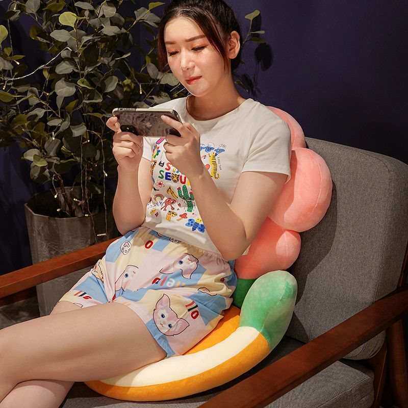 花朵坐垫椅垫靠背一体办公室护腰久坐不累屁垫椅子垫子飘窗懒人垫