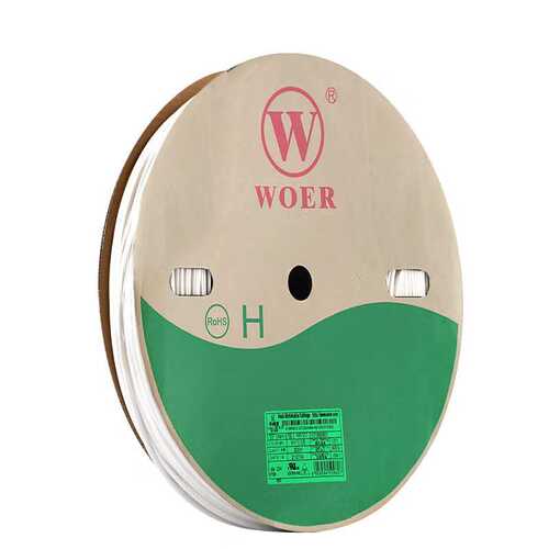 woer沃尔核材白色热缩管绝缘套管ROHS认证环保无卤电工电器收缩管