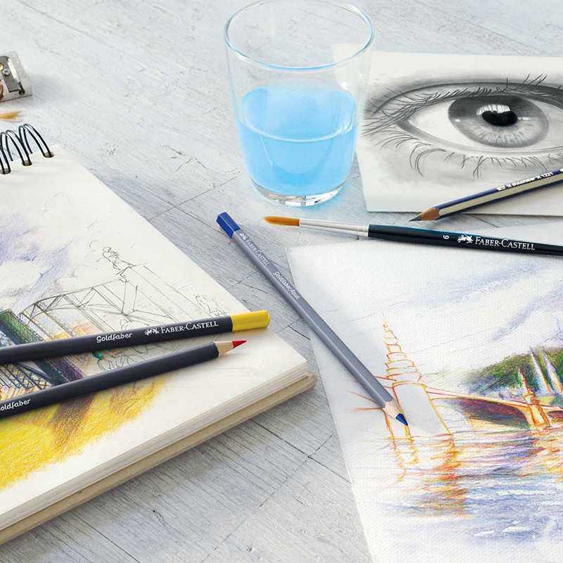 德国辉柏嘉48色水溶性彩色铅笔美术绘画水彩彩铅蓝盒彩色铁盒装