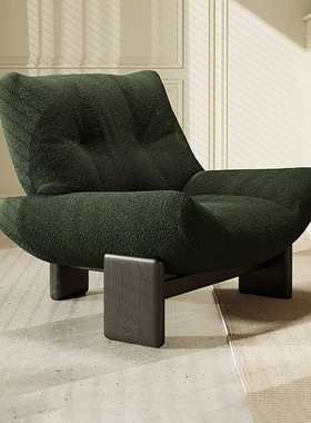 复古单人沙发椅Emmi埃米棉麻布艺休闲椅客厅家用休闲单人沙发椅