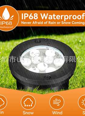 黑色面9.5cm开孔90mm埋地灯9w9x1w地埋灯草坪射灯灌胶射灯景观灯