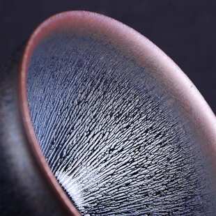 建盏名家陈国飞老师松影银毫金奖建盏纯手工茶杯主人杯茶具束口盏